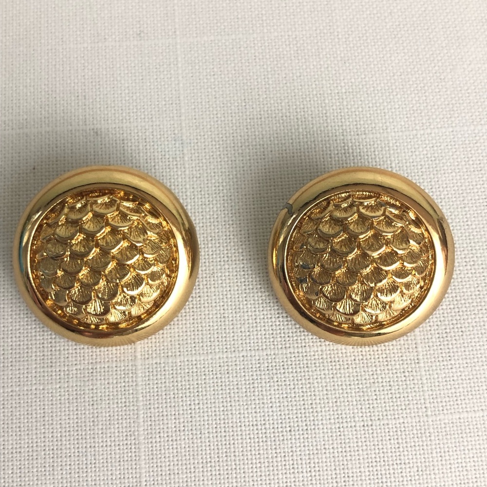 Vintage Monet Mermaid Scale Earrings